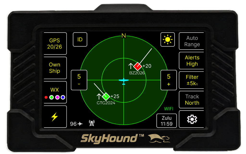 SkyHound is the only self-contained portable ADS-B traffic and weather unit in existence.